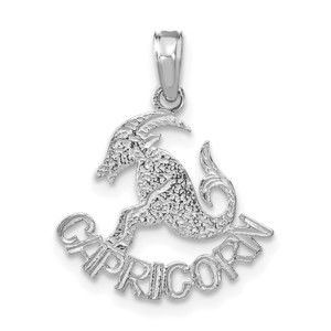 Million Charms 14k WG CAPRICORN Zodiac Charm Pendant